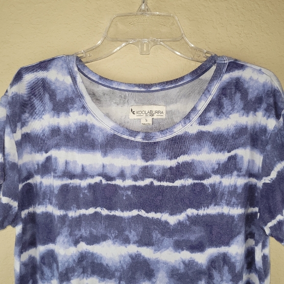 Koolaburrra by Ugg Shirt Womens S Blue Tie‎ Dye Stretch Modal Relaxed Tee - Picture 3 of 11